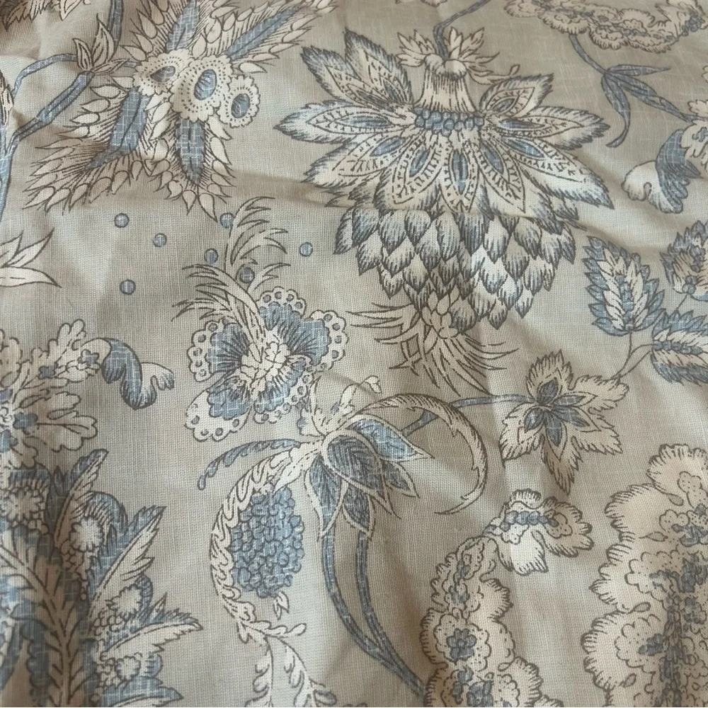 Pottery Barn Floral Pillow Shams Set 2 Cotton Linen Standard French Country